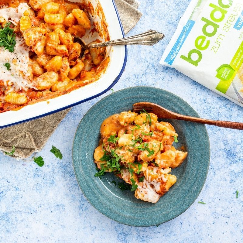 Vegane überbackene Gnocchi