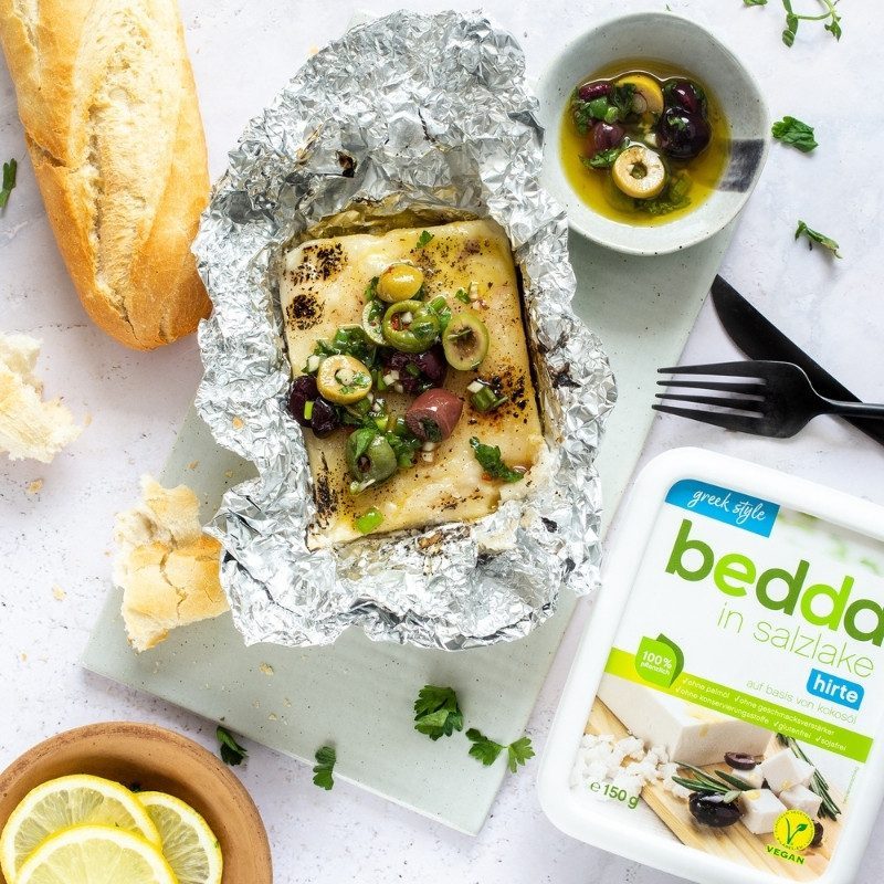 Veganer gegrillter Feta