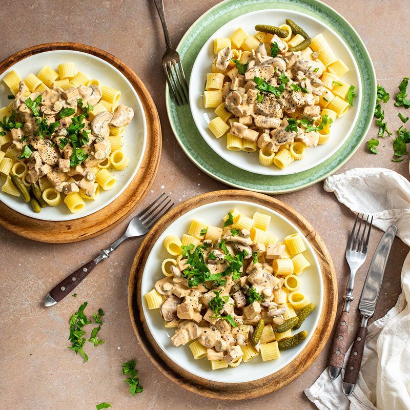 Pilz und Tofu Stroganoff